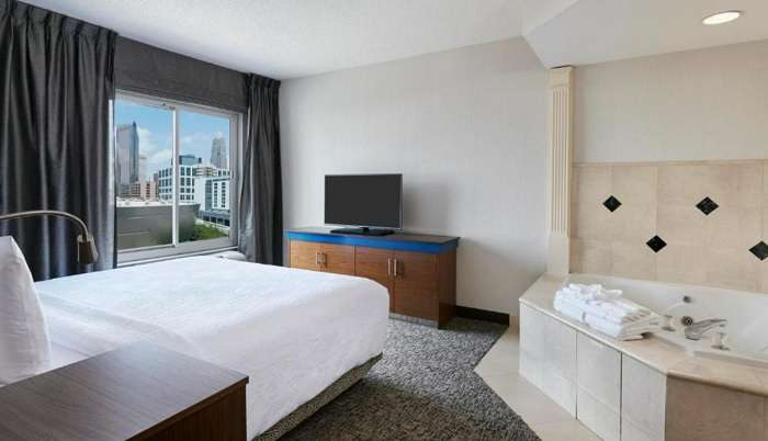 Hot Tub suite in Hilton Garden Inn Charlotte Uptown Hotel, NC