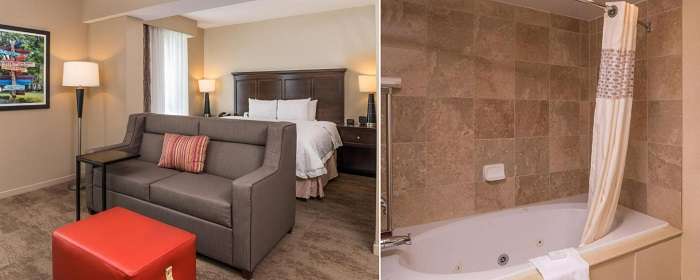 Room with a hot tub in Hampton Inn & Suites Charlotte Arrowood Hotel, NC